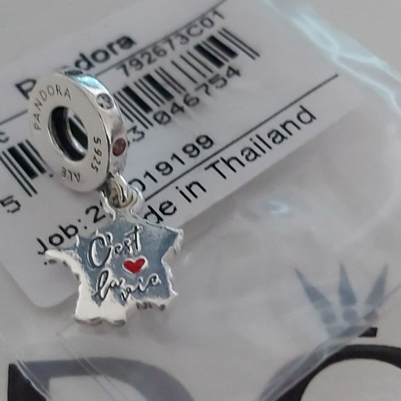AUTH PANDORA STERLING SILVER *FRANCE EXCLUSIVE* "C'EST LA VIE " Charm - Picture 3 of 9
